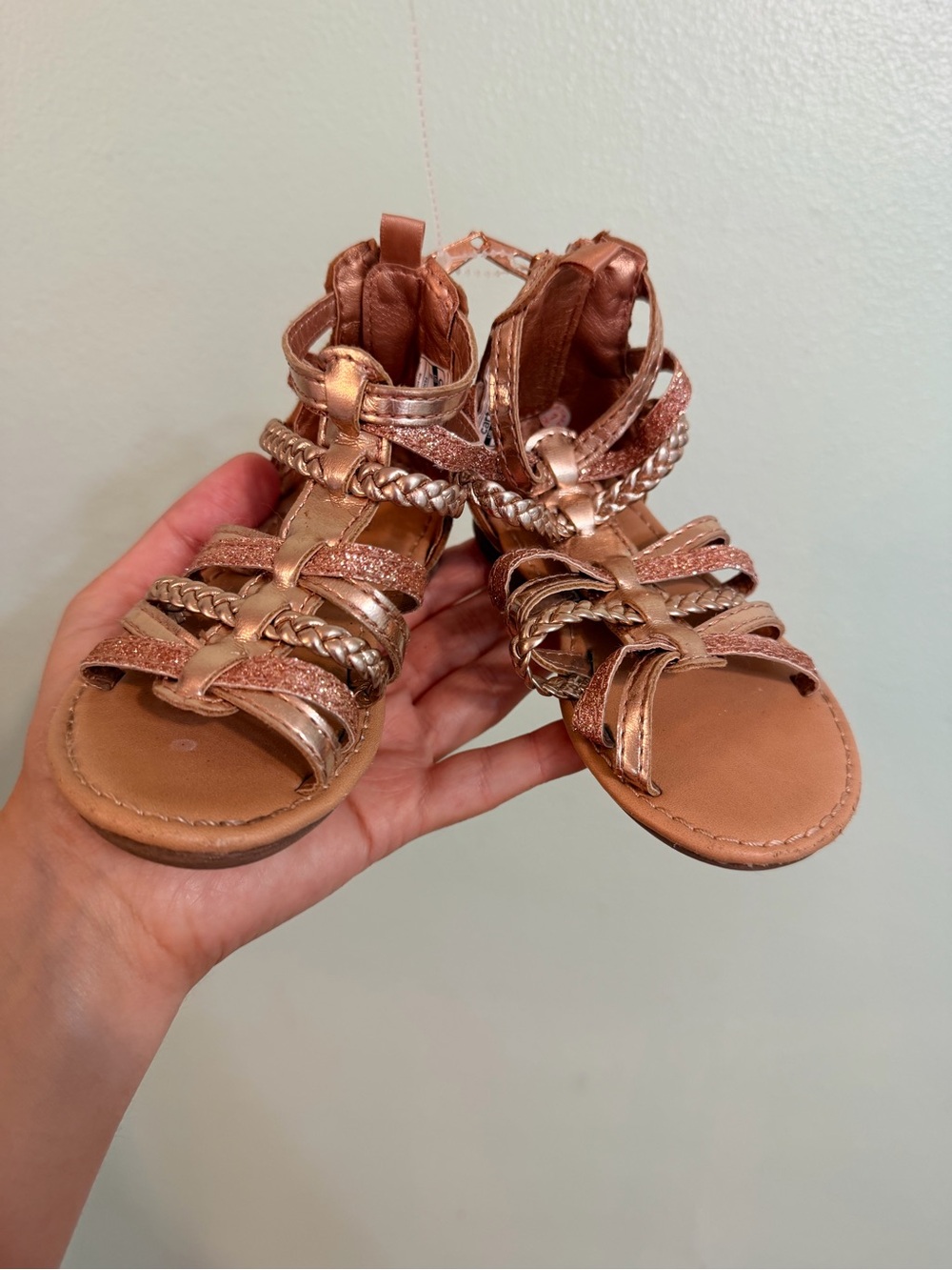 Carter's Rose Gold Braided Strappy Sandals